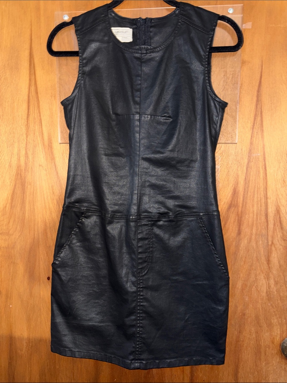 Current/Elliott The Shift Dress with Faux Leather Look